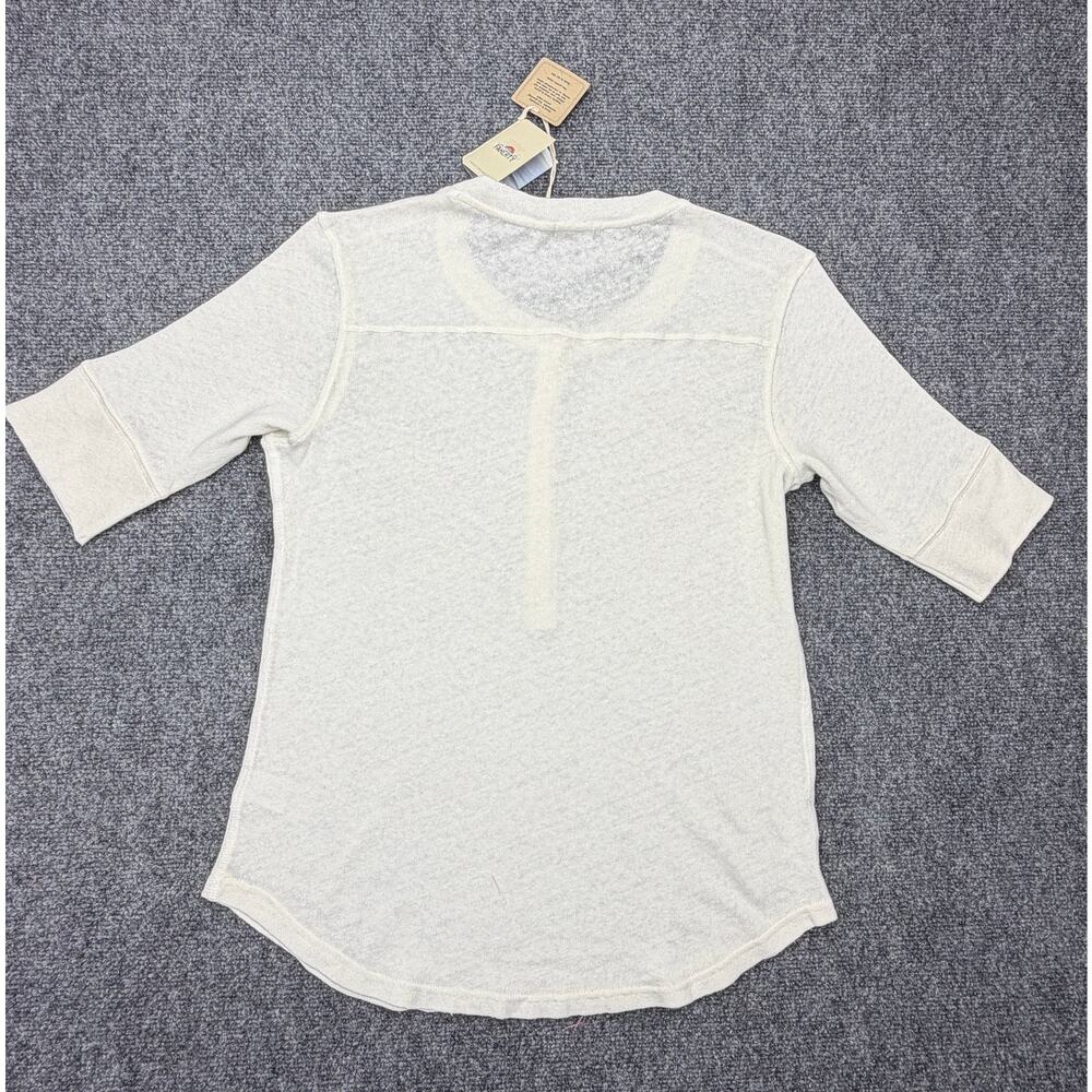 Faherty Allandria Henley Womens S White Hemp Organic Cotton NWT NEW - Picture 2 of 13